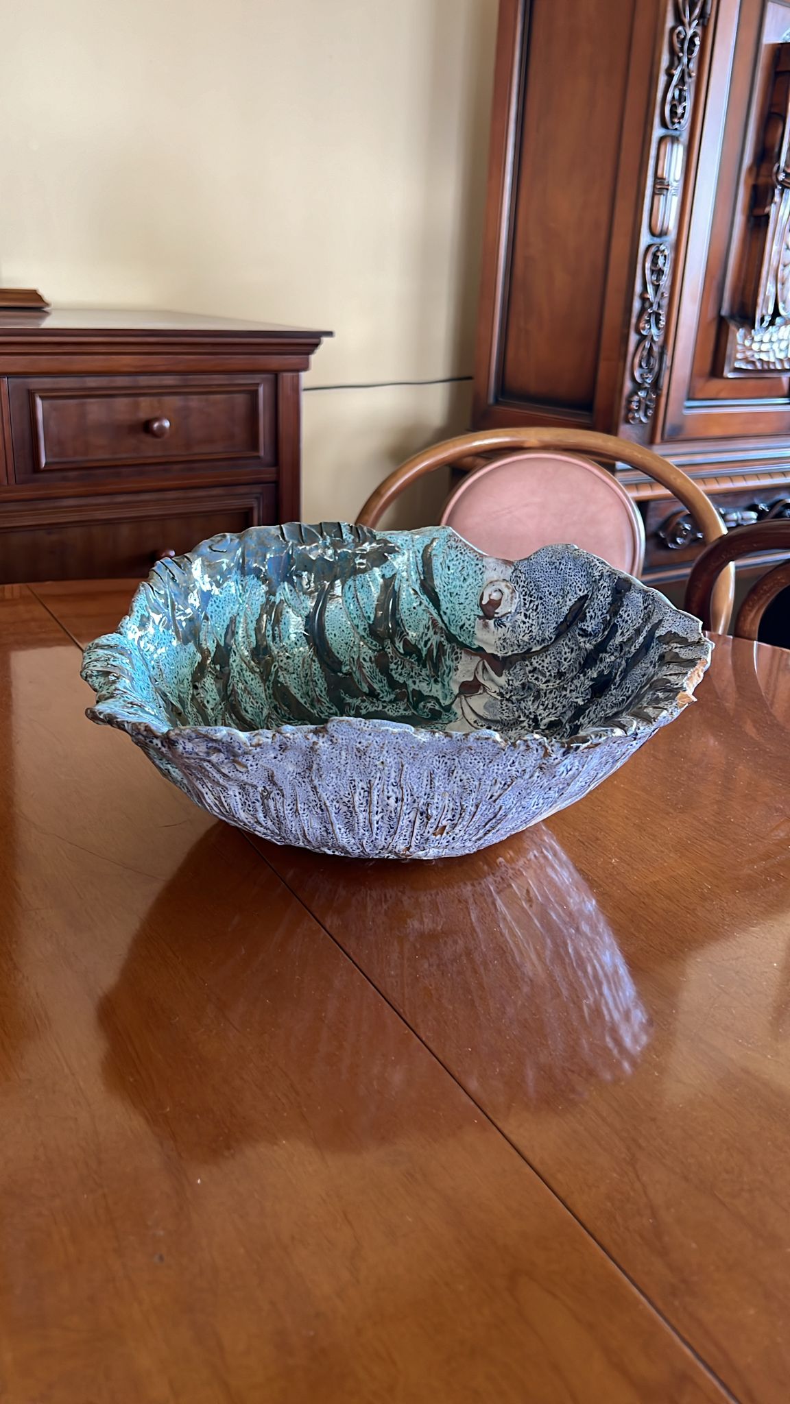 Bol decorativ din ceramică smălțuită în formă de pește R-149 - imagine 2