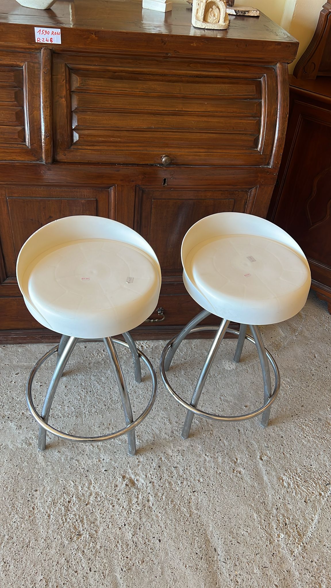Set scaune bar cu șezut de plastic sh de calitate italiana R-455 - imagine 3