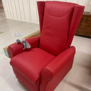 Fotoliu relax roșu cu telecomandă din piele ecologică R-880 (PRODUS CU DEFECT ESTETIC)
