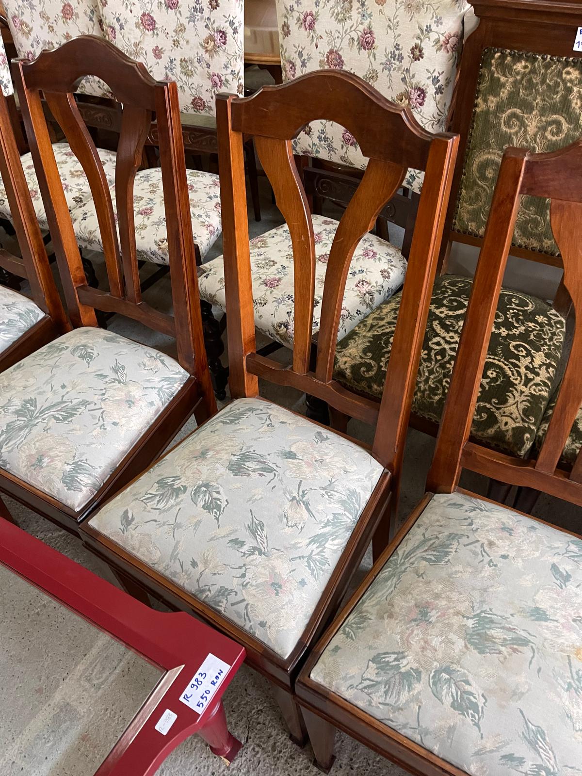 Scaun din lemn de nuc cu șezut din material textil made in italy R-968 - imagine 2