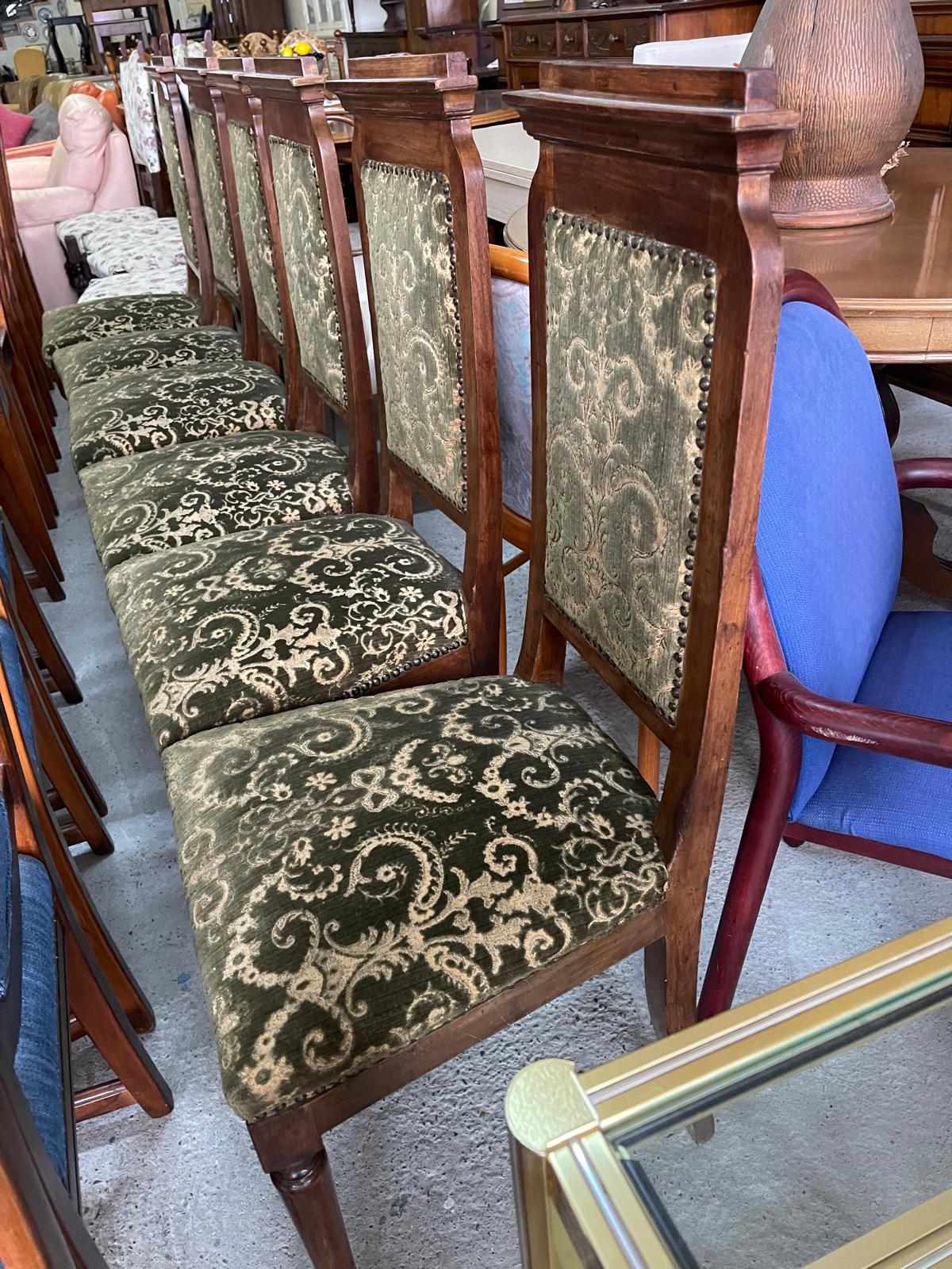 Scaun din lemn de nuc cu șezut din material textil made in italy R-968 - imagine 2