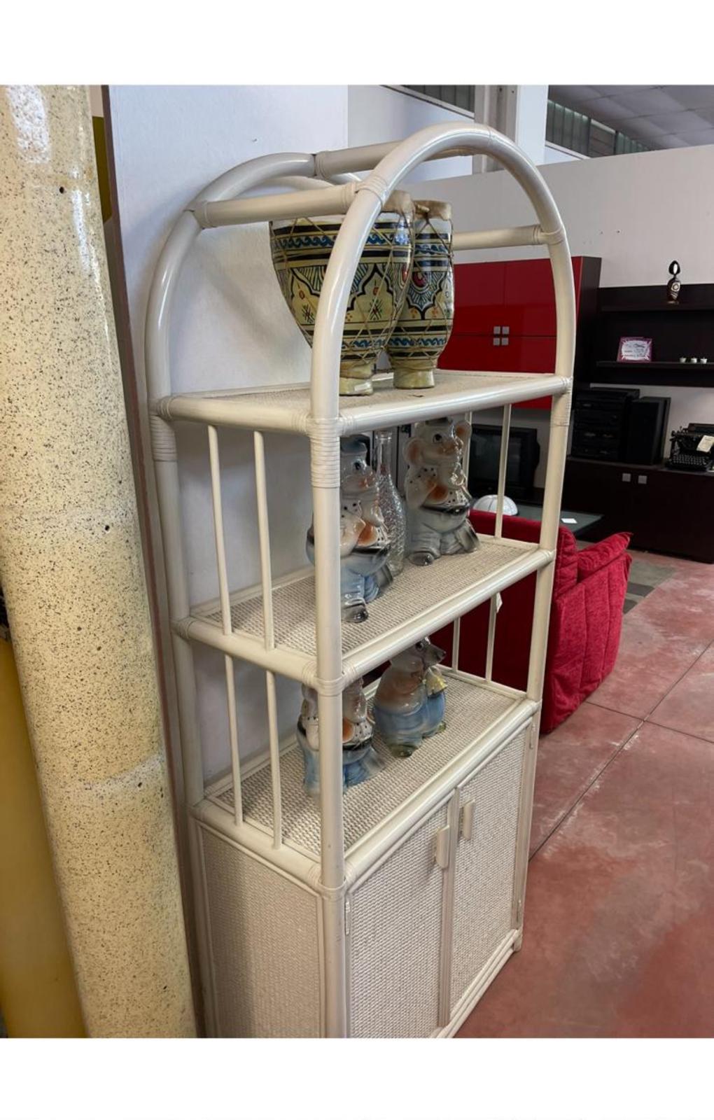 Mobilier alb de lemn cu rafturi made in italy R-1054