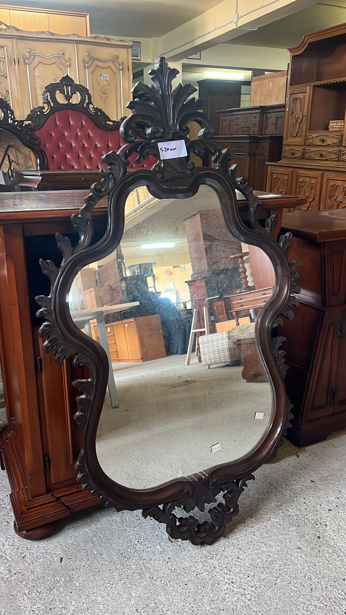 Oglindă vintage cu ramă sculptată sh de calitate italiană S 3194