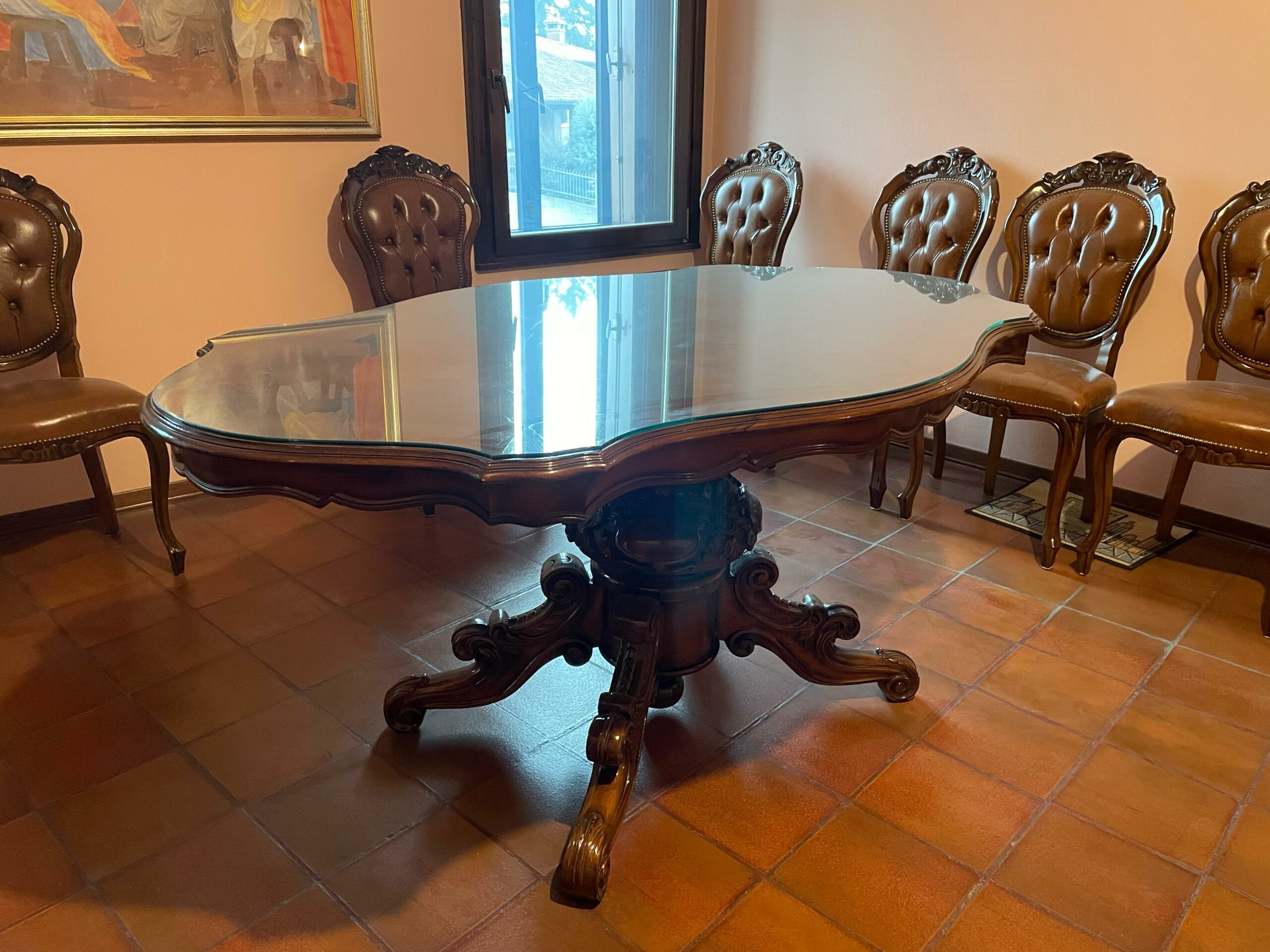 Set masă + scaune vintage S-3166 sh de calitate italiană