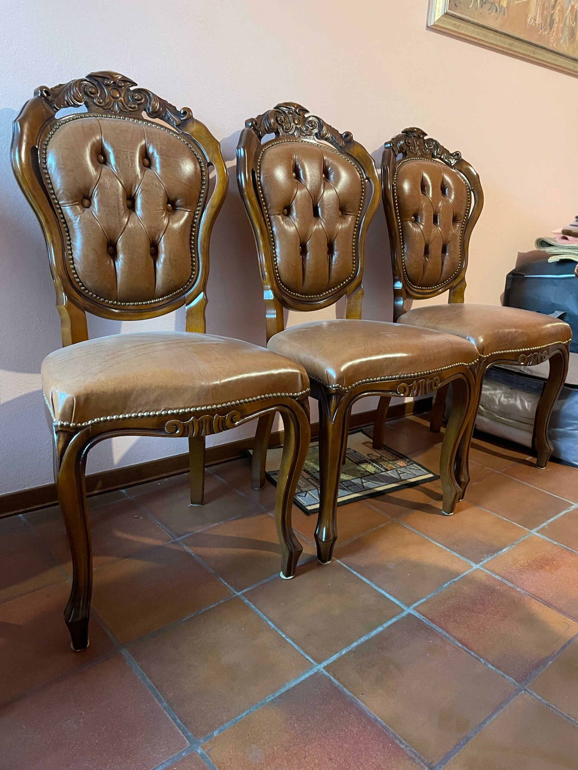 Set masă + scaune vintage S-3166 sh de calitate italiană - imagine 6