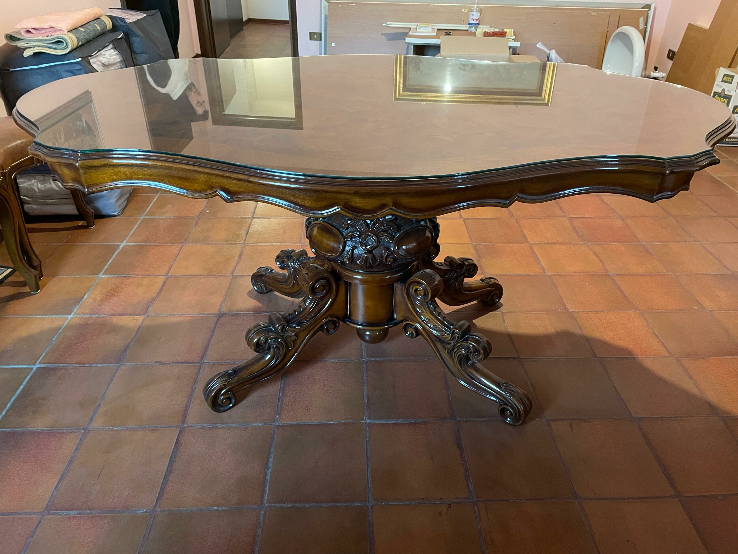 Set masă + scaune vintage S-3166 sh de calitate italiană - imagine 3