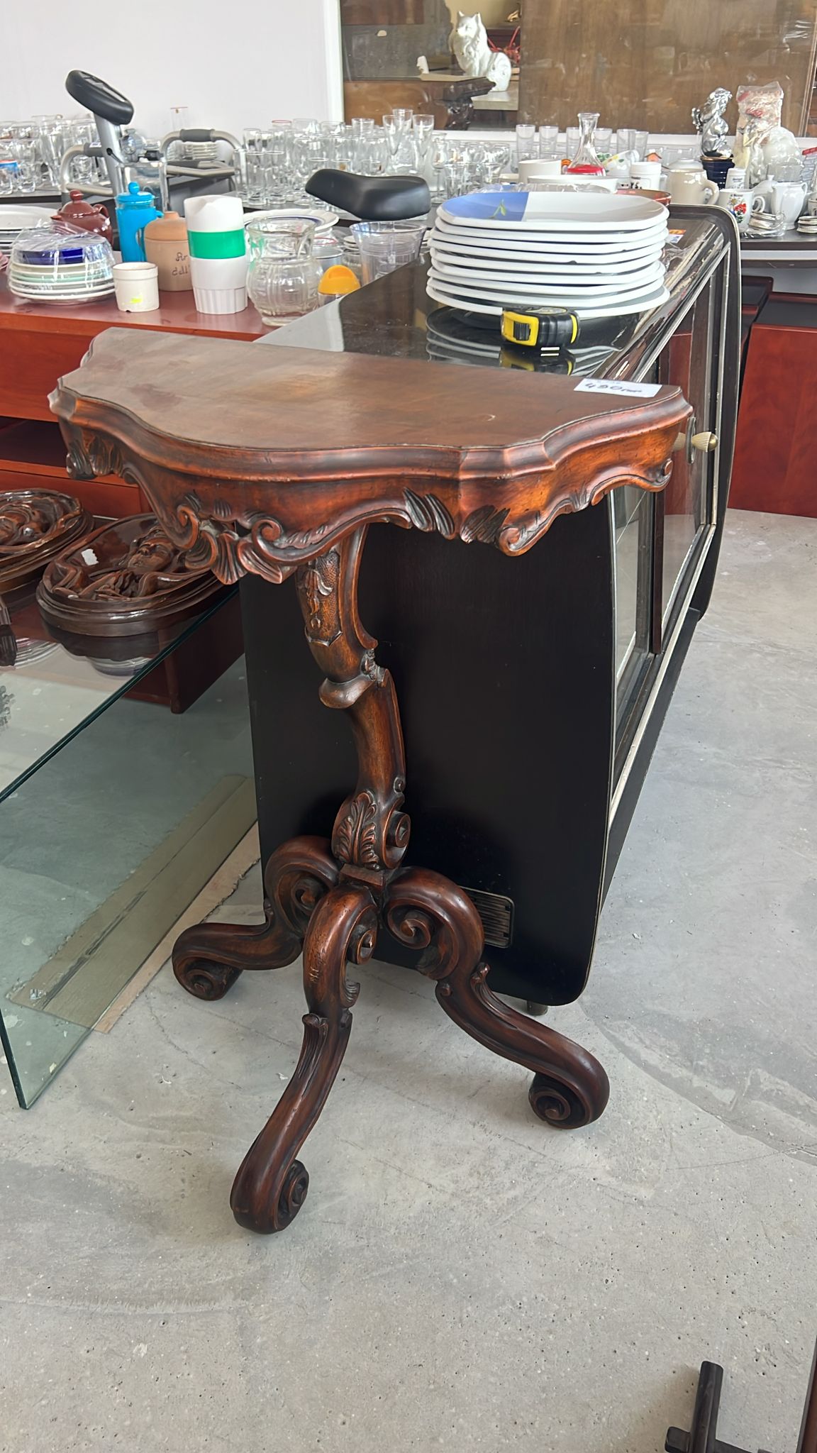 Masă consolă vintage sculptată sh de calitate italiană S 3196 - imagine 5