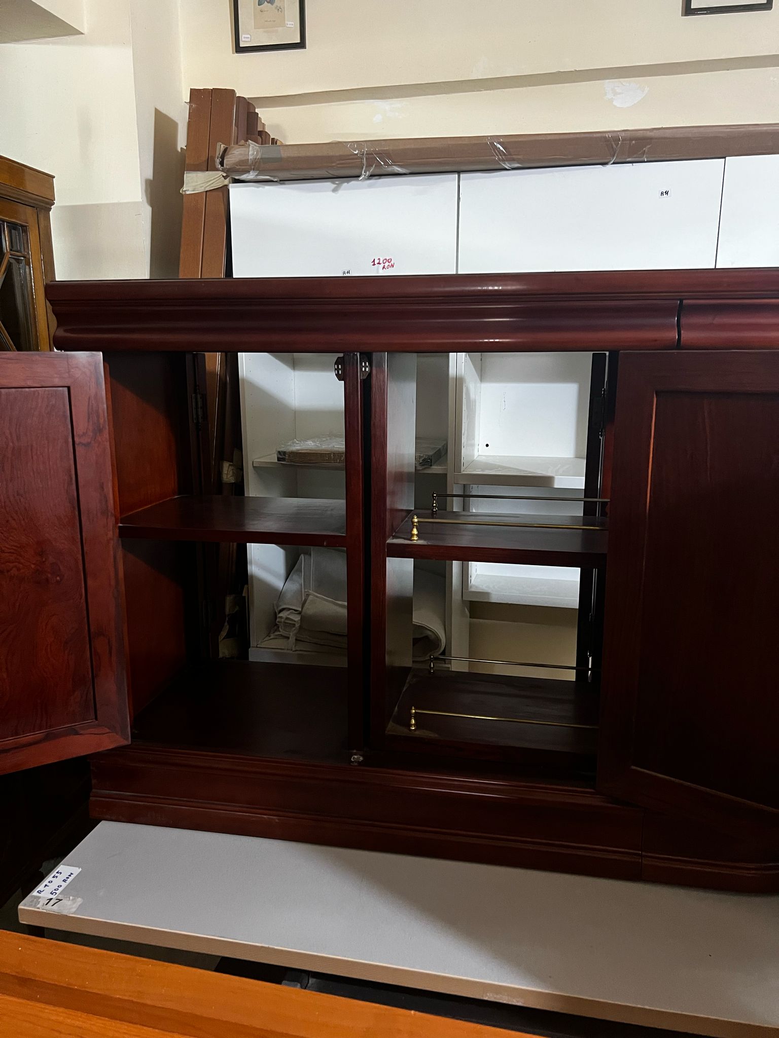 Buffet clasic din lemn masiv cu bar lateral S 3002 – Produs nou, din expoziție - imagine 7