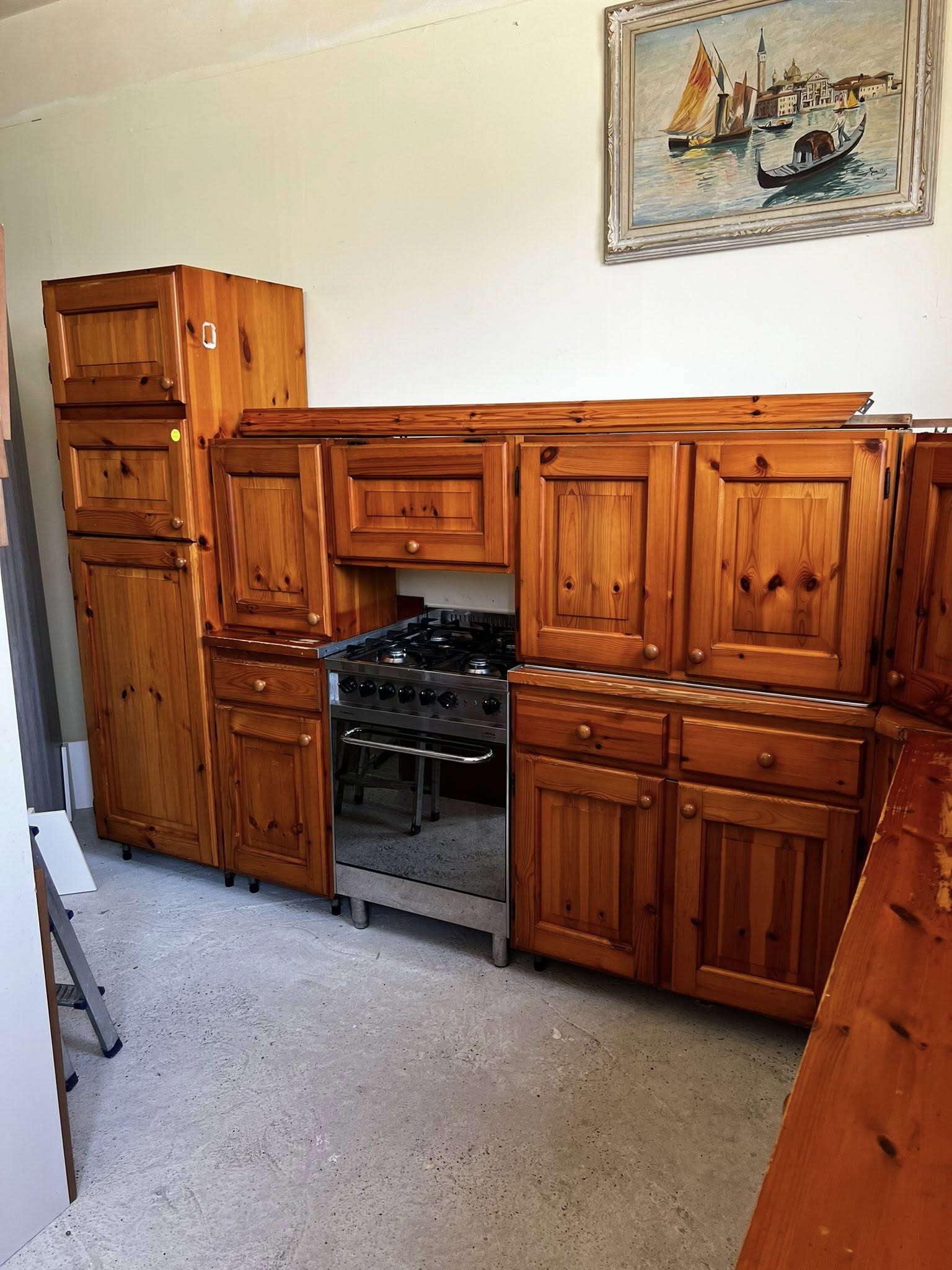 Bucătărie rustică din lemn masiv 345x245 cm sh de calitate italiană S 3847
