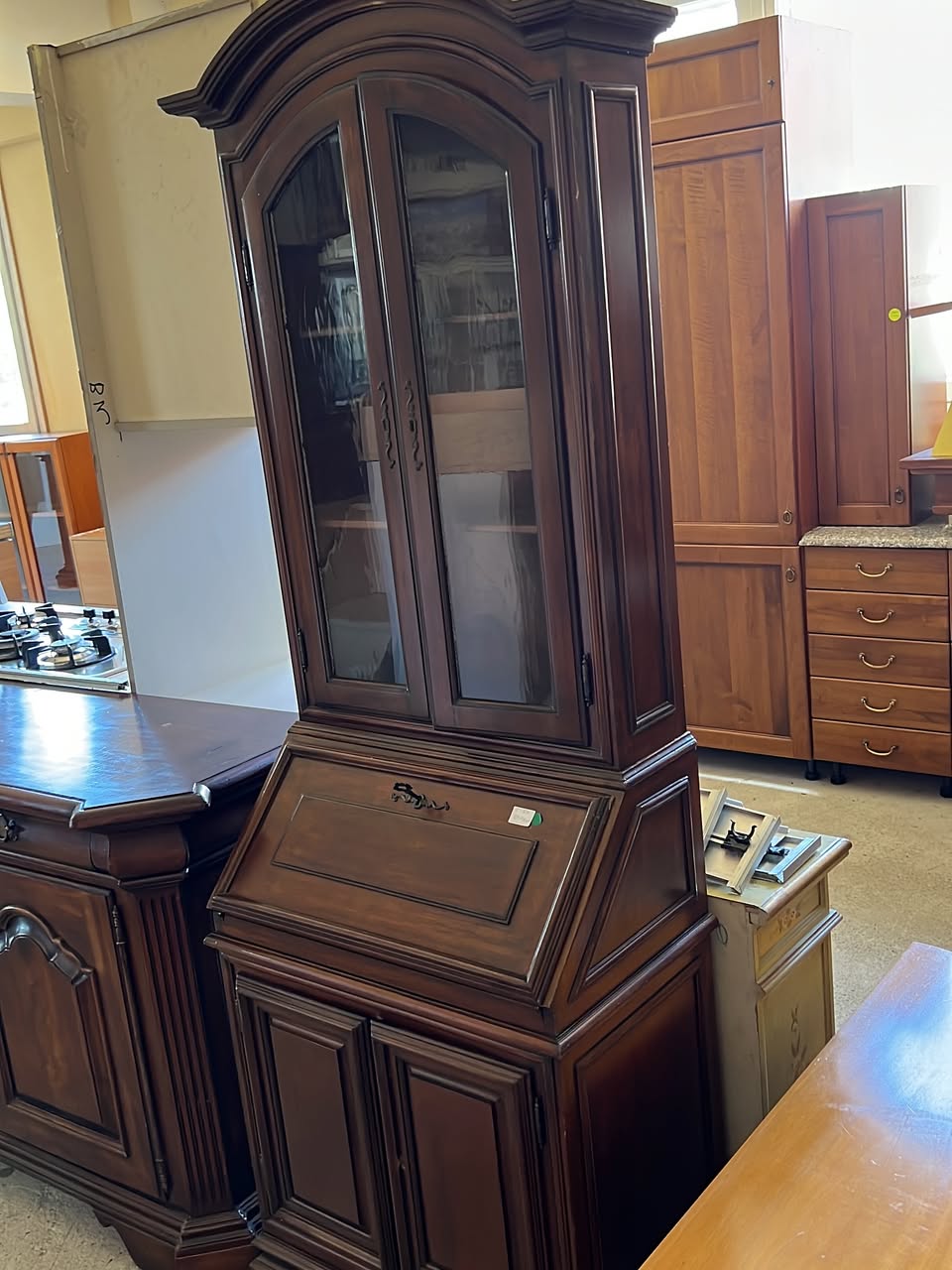 Birou secretaire vintage din lemn masiv sh de calitate italiană C 30 - imagine 2