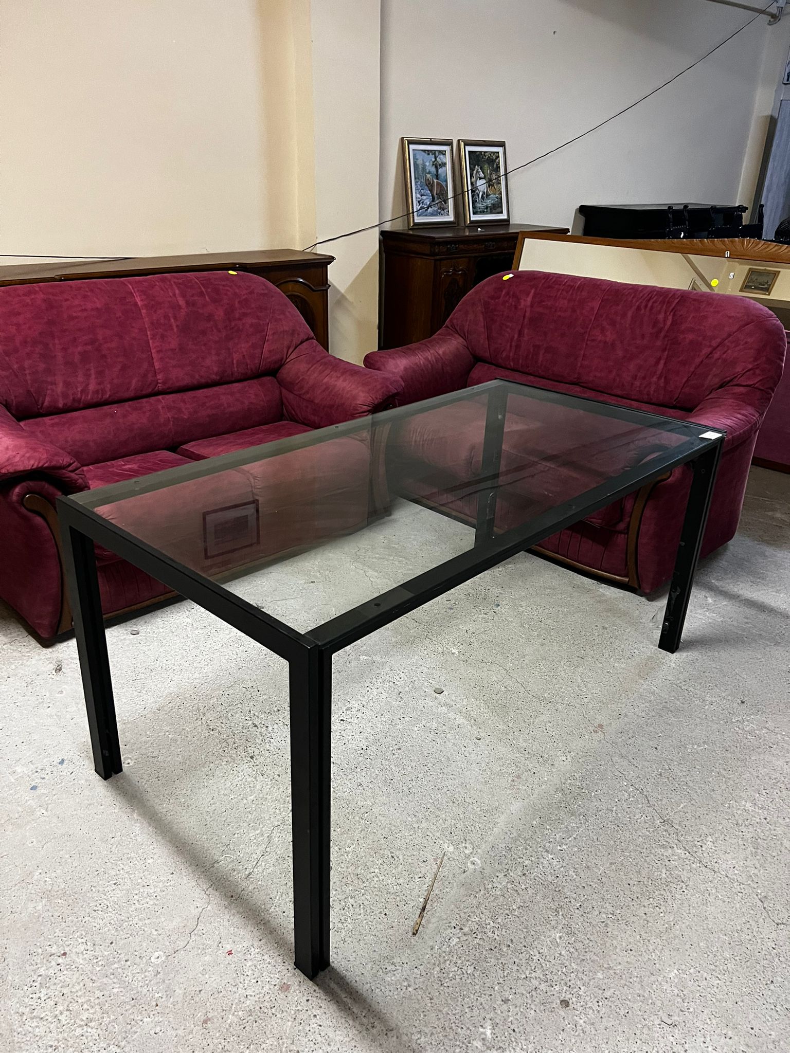 Masă din sticlă cu structură metalică sh de calitate italiană C 244