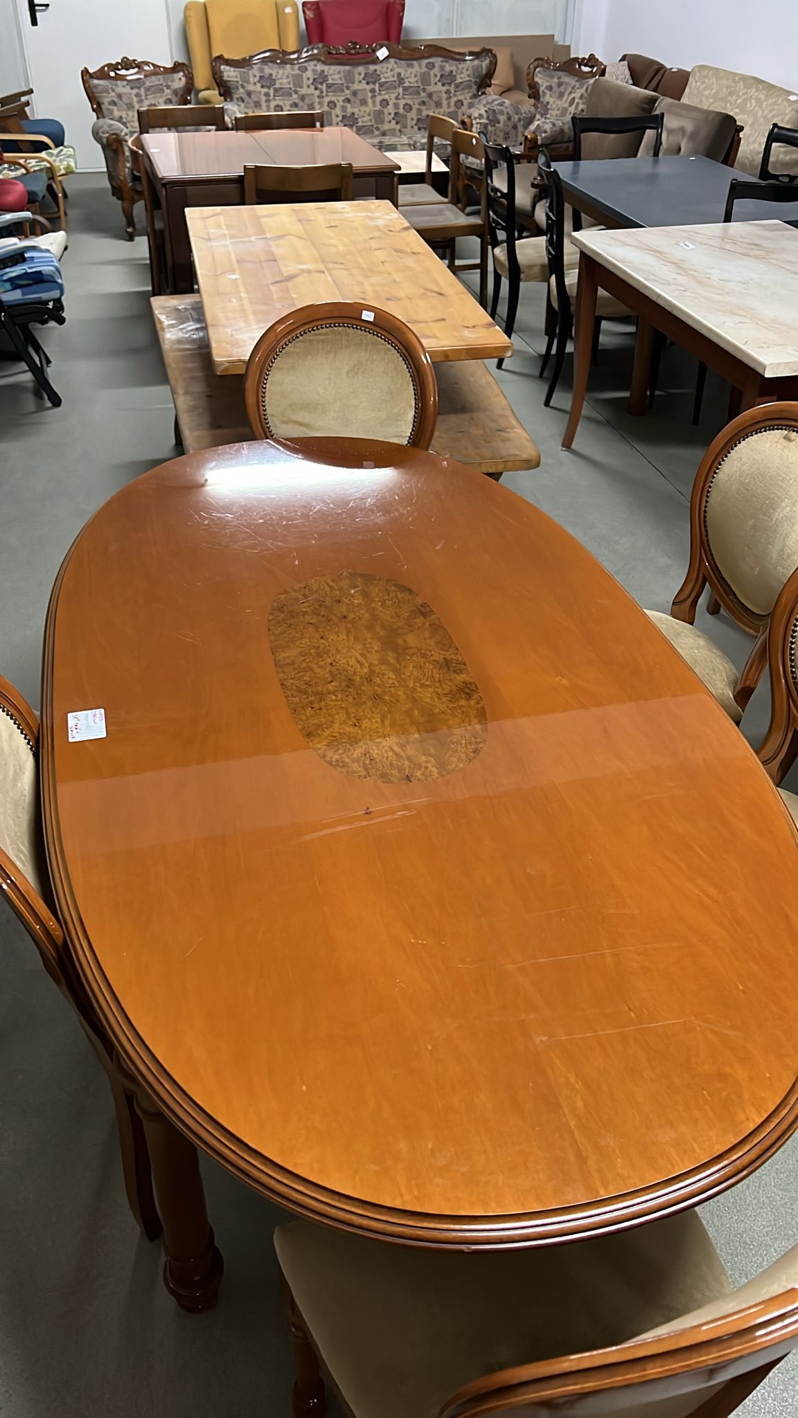 Set masă ovală cu 6 scaune sh de calitate italiană S 4727 - imagine 2