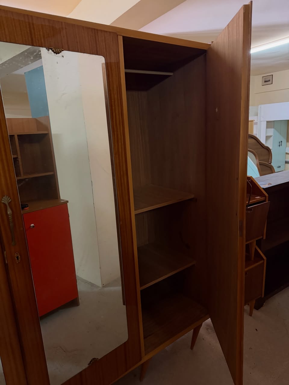 Dulap vintage din lemn cu oglinzi sh de calitate italiană S 4833 - imagine 5