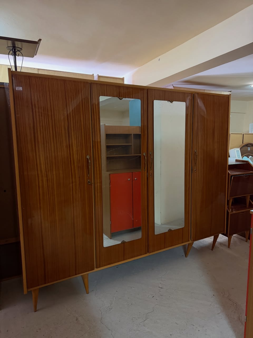 Dulap vintage din lemn cu oglinzi sh de calitate italiană S 4833 - imagine 4