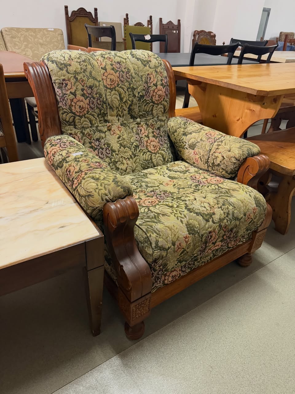 Set 2 fotolii din lemn masiv și material textil sh de calitate italiană Ad-07 - imagine 3
