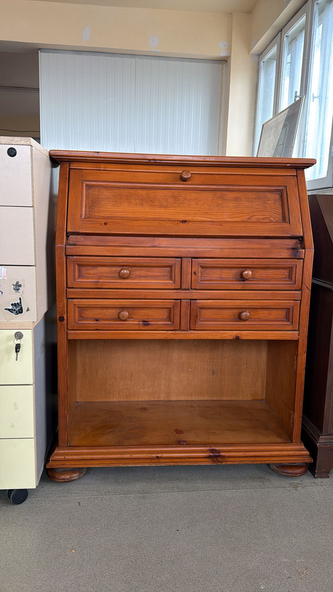 Comoda birou vintage din lemn sh de calitate italiana cu sertare S-4832 - imagine 2