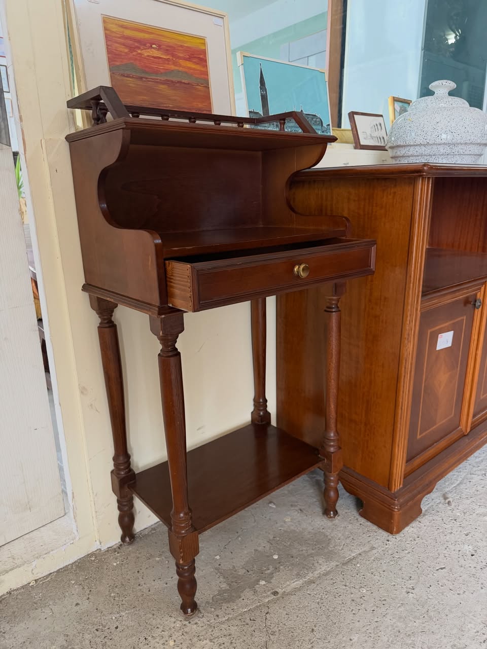 Masă mică vintage din lemn sh de calitate italiana 3078/U - imagine 2