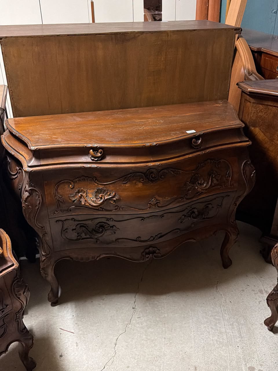 Set Comodă și 2 Noptiere Baroc Italienesc din Lemn Masiv 3981/U - imagine 4