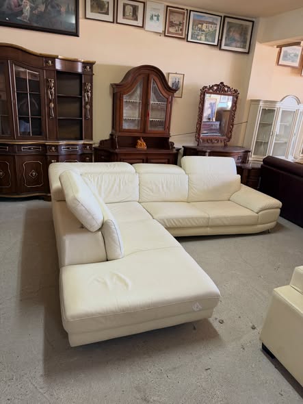 Canapea pe colț din piele naturală sh de calitate italiană 4743/U